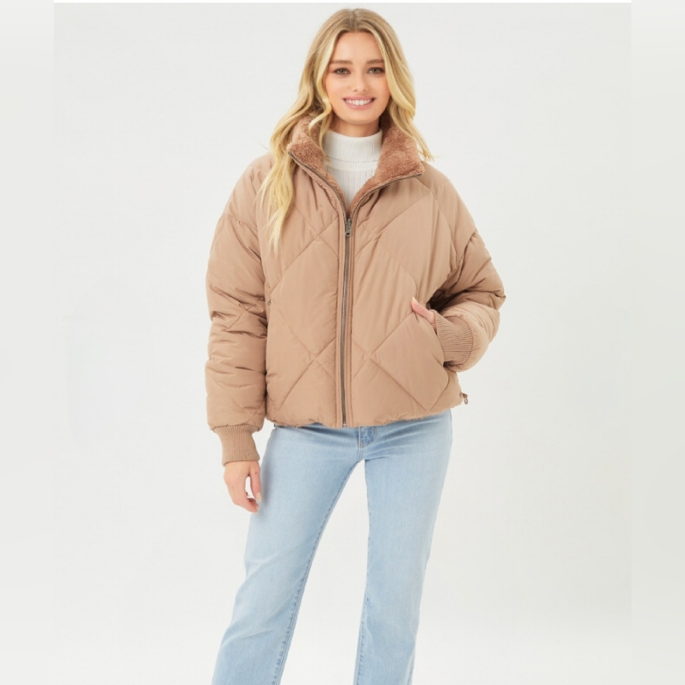 Reversible Puffer Jacket (Coco Brown)